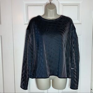 Nike Women's Run Division Holoknit Sports Top Black Green Abyss